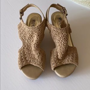 Monroe & Main Crochet Wedge Sandals